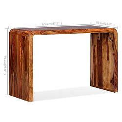 vidaXL Buffet / bureau Bois massif Marron pas cher