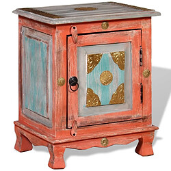 Maison Chic Table de chevet Table de Nuit Meuble de Rangement Bois de manguier massif Orange pas cher