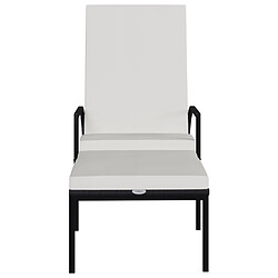 Avis Maison Chic Lot de 2 Bain de soleil,Chaises longues avec repose-pied Résine tressée Noir -GKD33327