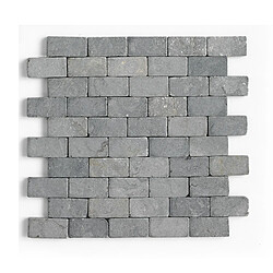 Pegane Carrelage mosaïque / plaque de mosaïque mur et sol en marbre naturel coloris gris mat - 30 x 30 cm 