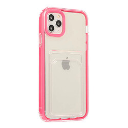 Coque en TPU anti-chute, antichoc avec porte-cartes rose pour Apple iPhone 13 6.1 pouces