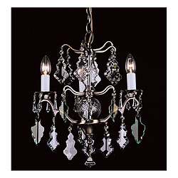 Lumière Chandelier sans abats jours Louvre Laiton antique 3 ampoules 46cm