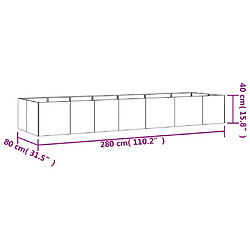 vidaXL Lit surélevé de jardin 280x80x40 cm acier corten pas cher