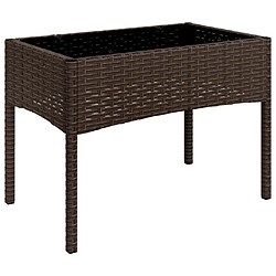 Acheter Maison Chic Salon de jardin 4 pcs + coussins - Mobilier/Meubles de jardin - Table et chaises d'extérieur Marron Résine tressée -MN39324