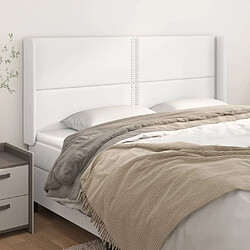 Maison Chic Tête de lit scandinave avec oreilles,meuble de chambre Blanc 163x16x118/128 cm Similicuir -MN39076