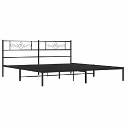 Acheter Maison Chic Lit adulte - Cadre de lit métal avec tête de lit,Structure du lit Contemporain pour chambre noir 183x213 cm -MN65421