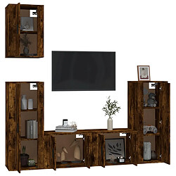 Avis Maison Chic Ensemble de meubles TV 5 pcs pour salon - Chêne fumé Bois d'ingénierie -MN97729