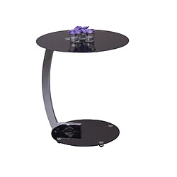 Decoshop26 Table d'appoint moderne avec structure en métal chromé noir TABA05109