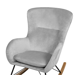 Beliani Fauteuil à bascule ELLAN Velours Gris clair pas cher