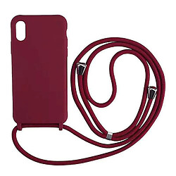 Universal Compatible avec le boîtier iPhone XR, Collier de cordon de silicone, marron marron