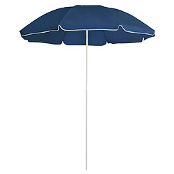 vidaXL Parasol d'extérieur avec mât en acier Bleu 180 cm