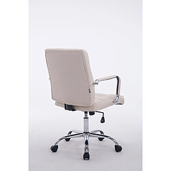 Avis Decoshop26 Chaise fauteuil de bureau à roulettes en tissu crème hauteur réglable BUR10114