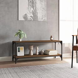 Avis Maison Chic Meuble TV scandinave - Banc TV pour salon Chêne marron 100x33x41 cm Bois d'ingénierie et acier -MN21540