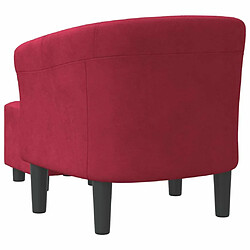 Maison Chic Fauteuil cabriolet et repose-pieds,Fauteuil luxe pour relax rouge bordeaux velours -MN33211 pas cher