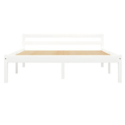 Avis Maison Chic Lit adulte - Lit simple Cadre de lit,Structure du lit Contemporain Blanc Bois de pin massif 140 x 200 cm -MN35178