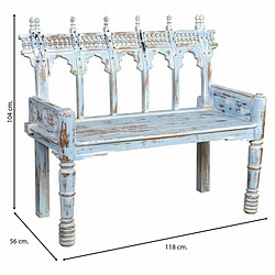 Avis Banc Alexandra House Living Bleu Bois de manguier 56 x 104 x 118 cm