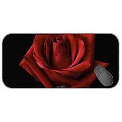 Universal (750x300x3) Grand Mousepad avec tissu à texture premium, coussinet de souris en caoutchouc de fleur de rose rouge 