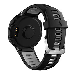 Bracelet en silicone deux tons noir/gris pour votre Garmin Forerunner 220/230/235/620/630/F735XT