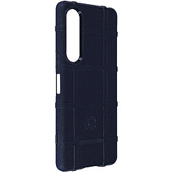 Avizar Coque pour Xperia 1 V Silicone Antichoc Motif en relief Rugged Shield Bleu Nuit