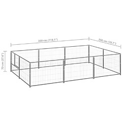 Helloshop26 Chenil extérieur cage enclos parc animaux chien argenté 6 m² acier 02_0000290