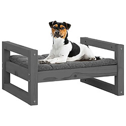 Avis vidaXL Lit pour chien Gris 55,5x45,5x28 cm Bois de pin solide