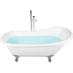 Beliani Baignoire îlot blanche 170 x 76 cm CAYMAN