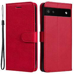 Htdmobiles Housse pour Google Pixel 6a 5G - etui coque pochette portefeuille + film ecran - ROUGE