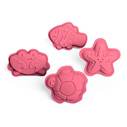 Bigjigs Toys 4 moules à sable en silicone rose