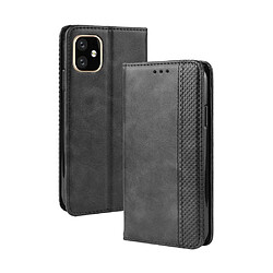 Wewoo Housse Coque Étui en cuir à boucle magnétique avec rétro pour Crazy Horse Texture horizontale Apple iPhone 11 Pro Maxavec support et fentes cartes et cadre photo Noir