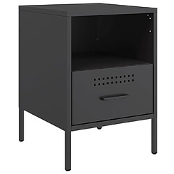 vidaXL Table de chevet noir 36x39x50,5 cm acier