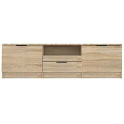 Avis vidaXL Meuble TV chêne sonoma 140x35x40 cm bois d'ingénierie