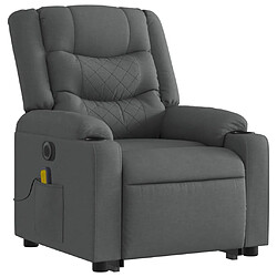 Avis Maison Chic Fauteuil Relax pour salon, Fauteuil inclinable de massage électrique Gris foncé Tissu -GKD18179