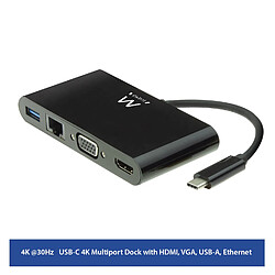 Station d'acceuil Ewent EW9827 USB C HDMI VGA RJ45 4K 5 Gbps