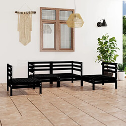 Maison Chic Salon de jardin 4 pcs - Table et chaises d'extérieur - Mobilier/Meubles de jardin Moderne Noir Bois de pin massif -MN69571