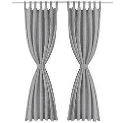 vidaXL Rideau occultant avec boucles 2 pcs 140 x 175 cm Gris