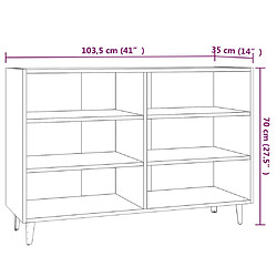 vidaXL Buffet Chêne fumé 103,5x35x70 cm Bois d'ingénierie pas cher