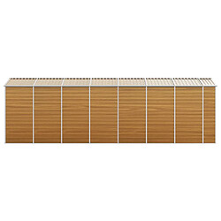 Helloshop26 Abri de jardin cabane cabanon maison de stockage remise extérieur hangar outils robuste clair 191 x 640 x 198 cm acier galvanisé marron 02_0022294 pas cher