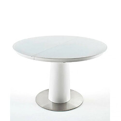 Inside 75 Table ronde extensible design WIEM blanc laqué mat diametre 120 cm