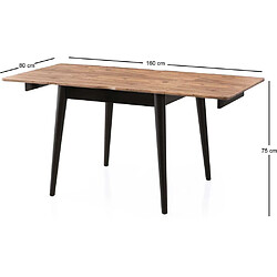 Acheter Hanah Home Table de repas extensible Totem noir, marron.