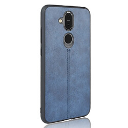 Avis Wewoo Coque Pour Nokia 8.1 / X7 antichoc couture peau de vache motif PC + PU + TPU bleu