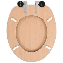 Helloshop26 Siège de toilette abattant MDF Couvercle à fermeture en douceur bambou 02_0002896 pas cher