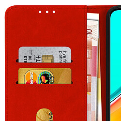 Avizar Étui pour Xiaomi Redmi 9 Clapet Portefeuille Fonction Support Vidéo Rouge pas cher