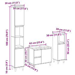 vidaXL Ensemble de meubles de salle de bain 3 pcs chêne sonoma pas cher