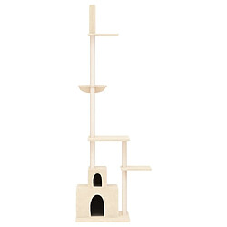 vidaXL Arbre à chat du sol au plafond Crème 250,5-276,5 cm