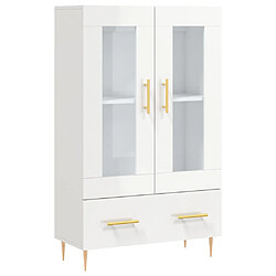 vidaXL Buffet haut blanc brillant 69,5x31x115 cm bois d'ingénierie