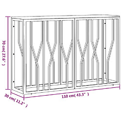 vidaXL Table console argenté acier inoxydable/bois massif récupération pas cher