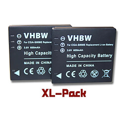 Vhbw Set de 2 batteries 600 mAh pour caméscope Leica: C-Lux 2