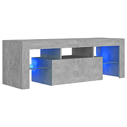 vidaXL Meuble TV avec lumières LED gris béton 120x35x40 cm