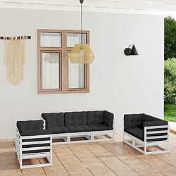 Maison Chic Salon de jardin 7 pcs + coussins - Mobilier/Meubles de jardin - Table et chaises d'extérieur Bois de pin massif -MN51702