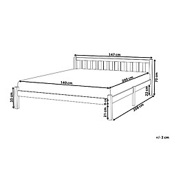 Avis Beliani Lit double en bois de pin bleu marine 140 x 200 cm FLORAC